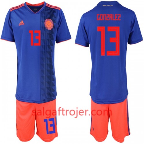 Colombia Fodboldtrøjer Gonzalez 13 Børn Udebanesæt VM 2018 Colombia Fodboldtrøjer Gonzalez 13 Børn Udebanesæt VM 2018